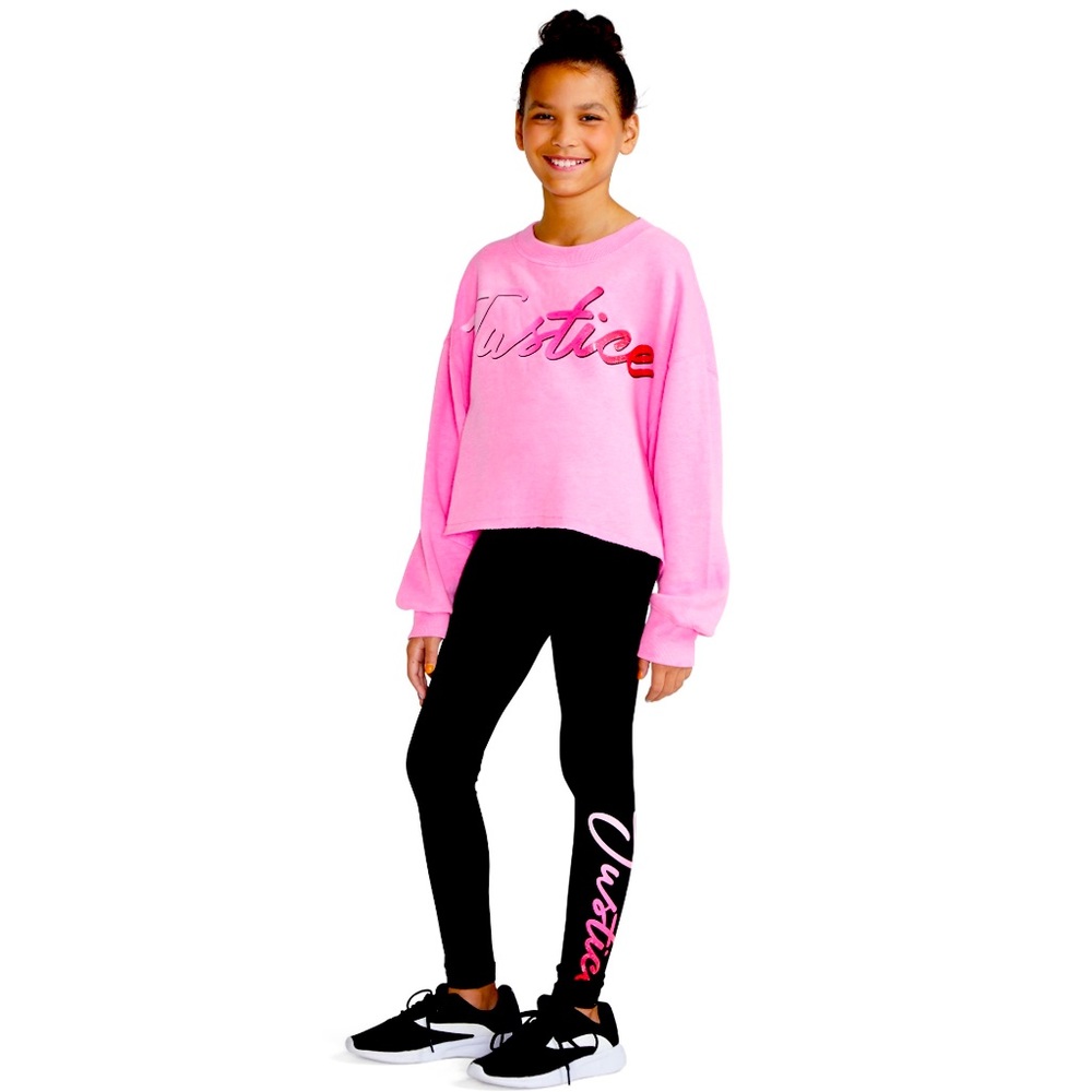 NWT Justice J-Sport Girl's Active Long Sleeve Crewneck Sweatshirt & Leggings